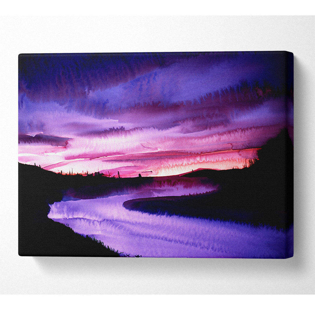 Mystischer Fluss Leinwand Aquarell