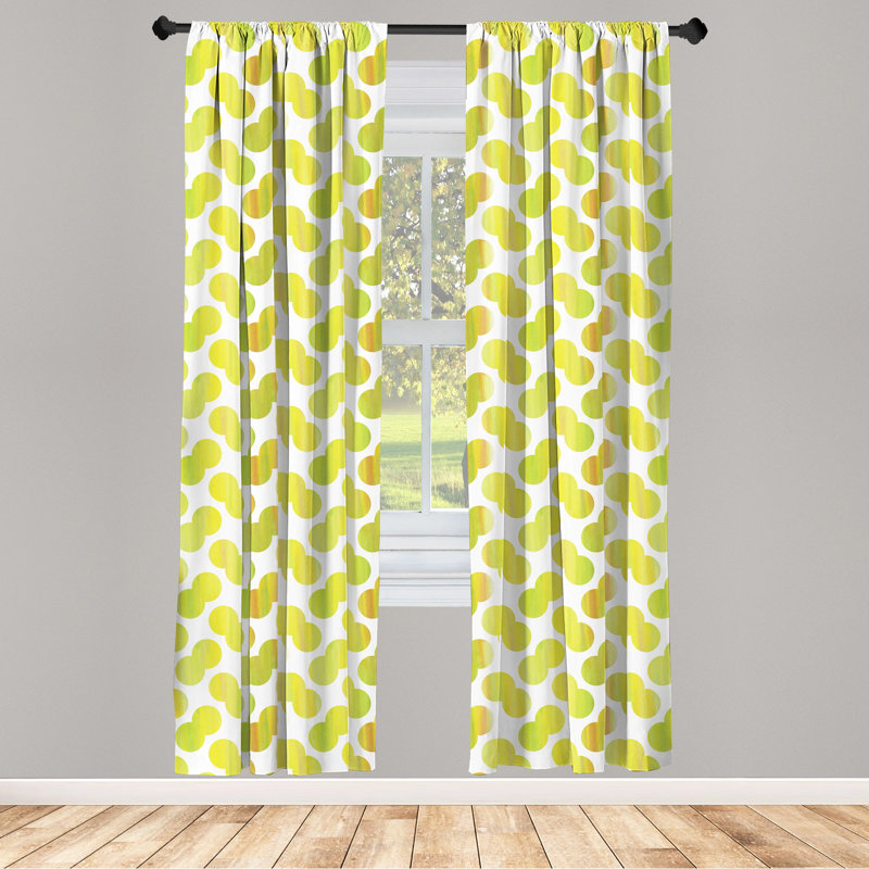 Ambesonne Semi-Sheer Rod Pocket Curtain Panels (Set of 2)