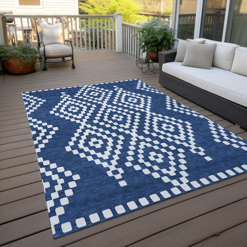Malek Indoor/Outdoor Area Rug with Non-Slip Backing, Rectangle 2'6" x 3'10"