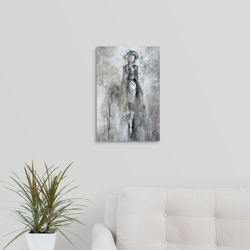 « promenade iii », peinture sur toile, H 18 po x l 12 po x p 1,25 po, Toile tendue
