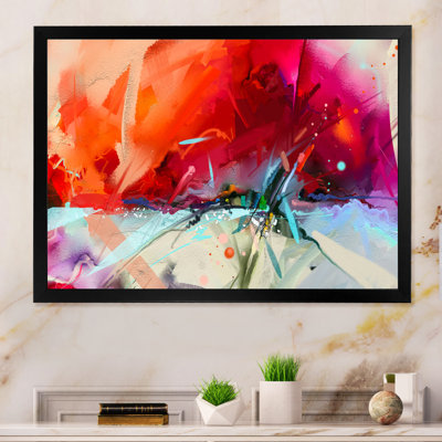 «Paint At Ocean At Sunrise Waves Impression», reproduction sur toile flottante