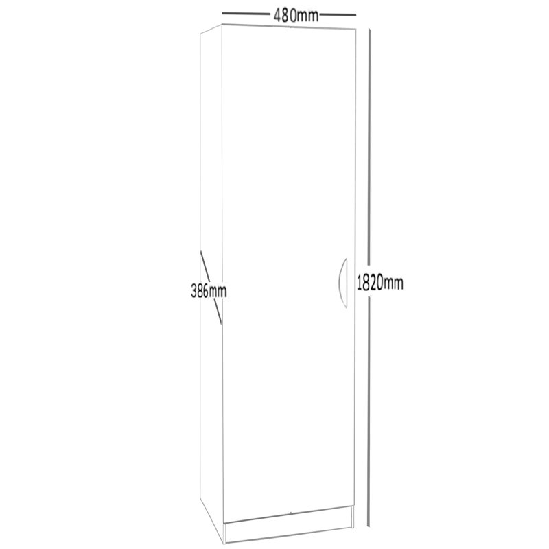 Ephraim 1 -Door Storage Cabinet, English Oak