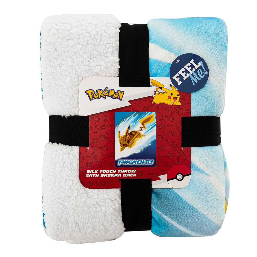 Pokemon Pikachu Bolt Silk Touch Sherpa Throw Blanket Twin, Electric Character Throw, Soft Plush Blanket, 60x80 Inches Northwest