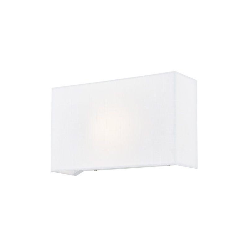 Textile - Applique murale rectangulaire ADA - Abat-jour en tissu de lin, Blanc