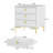 21.3" Tall Modern Nightstand, 19.6'' Wide White Bedside Table W/3 Storage Drawers