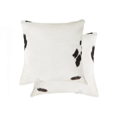 Set of Two 18" Cowhide Throw Pillows