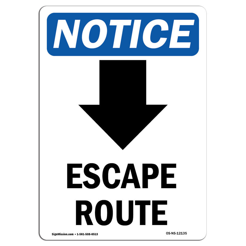 Panneau «Escape Route»