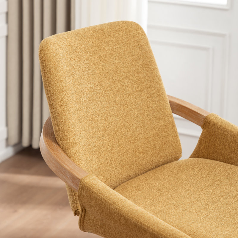 Tabourets pivotants en polyester Uniondale, Jaune, Tabouret de bar (siège d'une hauteur de 30 po)
