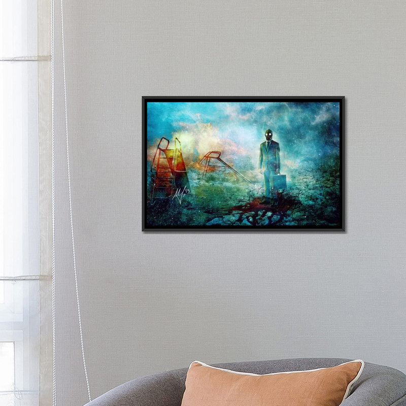 " Grief " by Mario Sanchez Nevado, 18" H x 26" W x 1.5" D, Black Framed Canvas, No Matte