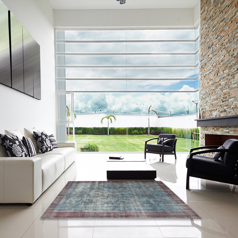 Tapis gris zone contemporaine, Carré 3 pi