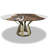 Walnut Round Metal Base Dining Table-57360317-57360322-57360316