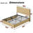 Bed Frame with LED Lights, Modern Wooden Corrugated Curved Lines,Convex Groove Board Design-1987068617-1987068630
