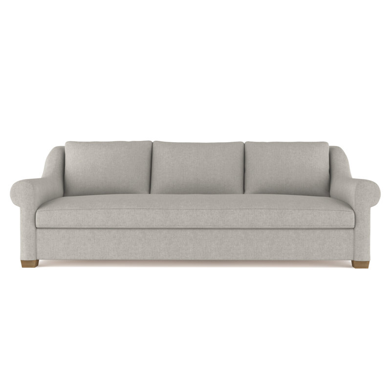 Canapé Thompson, Lin à tissage carré argenté, H 32 po x l 120 po x P 46 po, Naturel