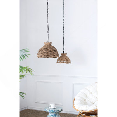 S/2 Rope Woven Chandelier