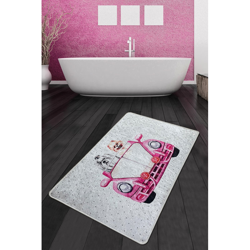 Tapis de bain antibactérien, antidérapant, 2,3 x 4,0 pieds | 100% polyester, hauteur des poils: 0,4 pouce, 20,5 oz / pied carré | Lavable à la machine, facile d'entretien, parfait pour la sécurité et le confort de la salle de bain | Durable et élégant pour la maison