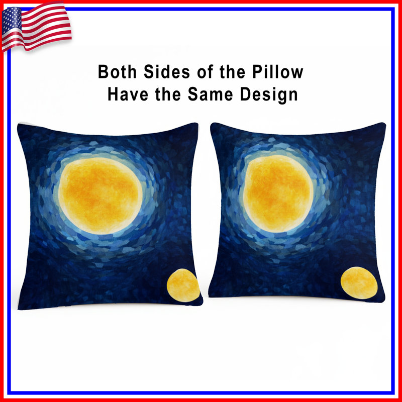 Coussin Abstract Sun, coussins double face Art, 20 x 20 inches