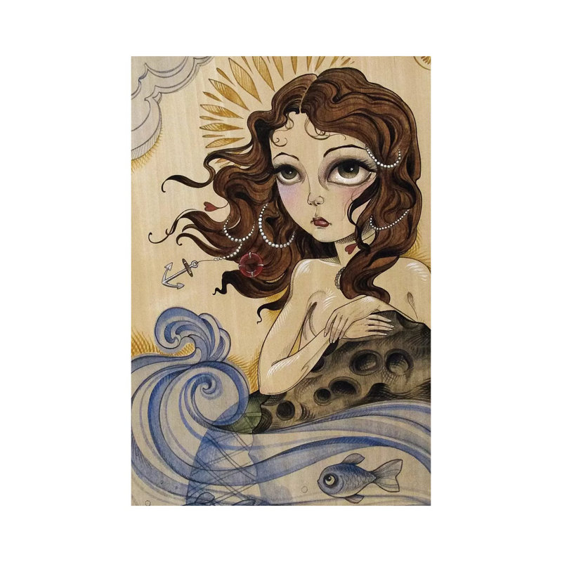 Mermaid by Sandi Calistro - No Frame Gallery-Wrapped Canvas Giclée on Canvas, 30.48cm H x 20.32cm W x 1.905cm D