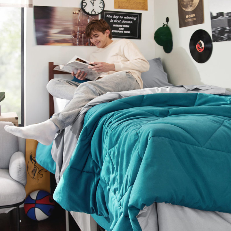 Best Seller Bedsure Comforter Set Reversible Bedding for All Seasons-89GSM, Twin Comforter + 2 Additional Pieces, Teal