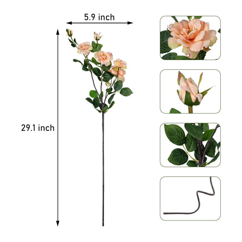 Faux fleurs artificielles en soie Audet, Pêche