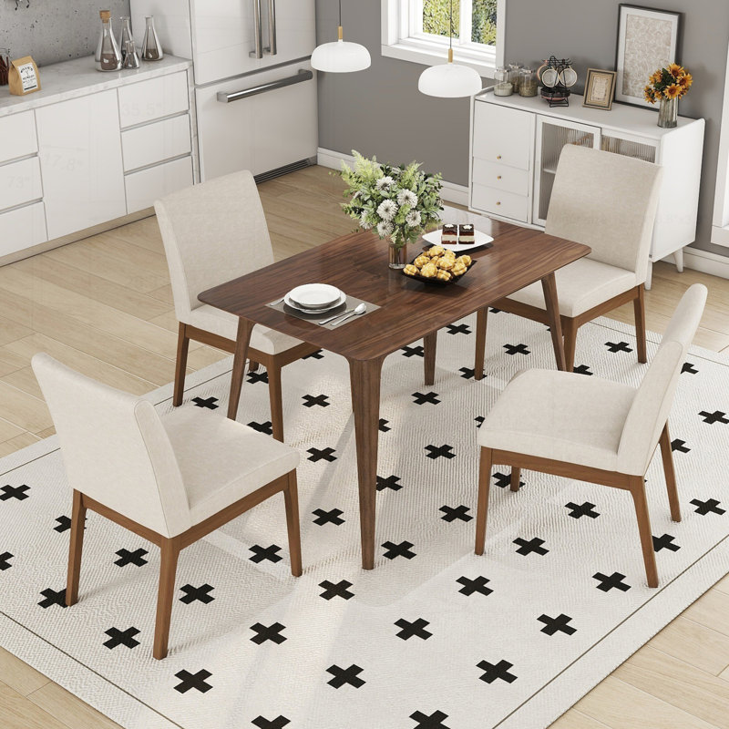 Ensemble de table de salle à manger 5 pièces avec chaises élégantes pour une expérience culinaire confortable, Gris