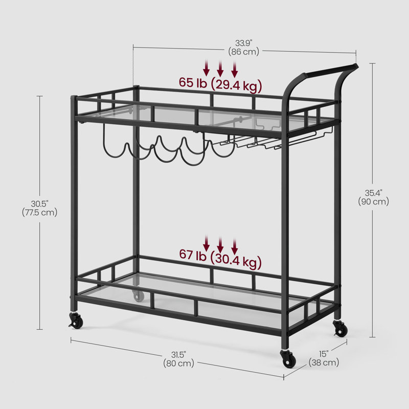 2 -tier Bar Cart, Black