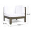 Fauteuil blanc avec accoudoirs en bois de 29,42 po Profondeur, largeur, hauteur de 27,24 po, 39,2 lb