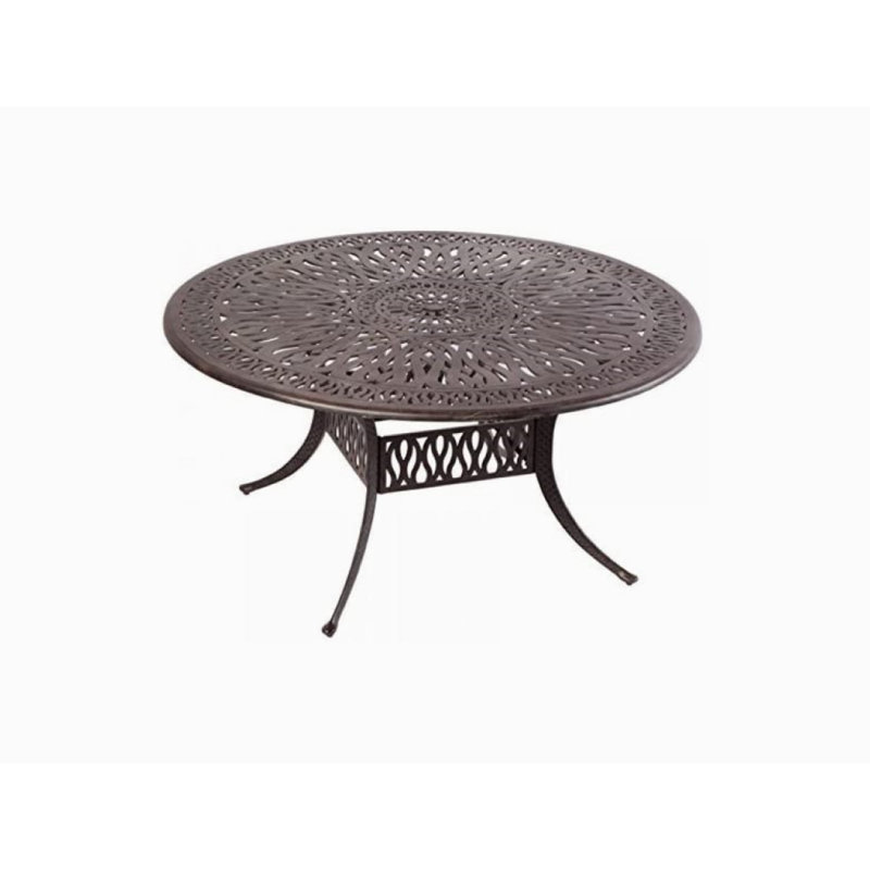 Allene Round Outdoor Dining Table With Umbrella Hole , in. W in. D, 48" L x 48" W