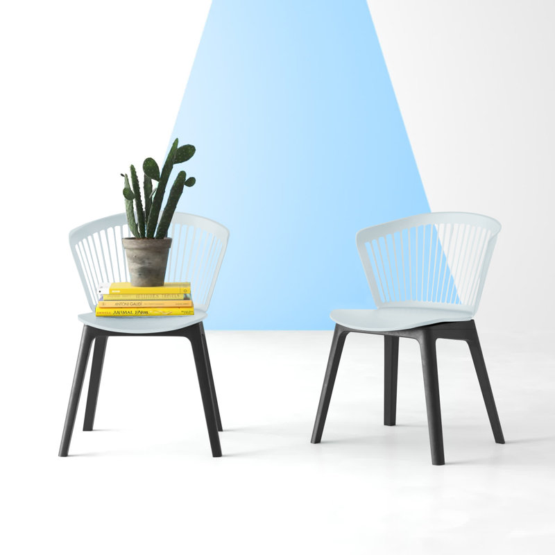 Chaise d'appoint à dossier en lattes Vinson, Blanc