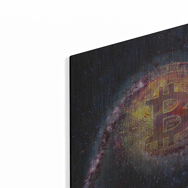 «Bitcoin Galaxy» par Luxe Metal Portfolio, H 12 po x l 12 po