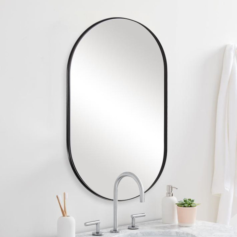 Miroir d'appoint Rauch, Noir incorrect, 33 po x 20 po, Ovale