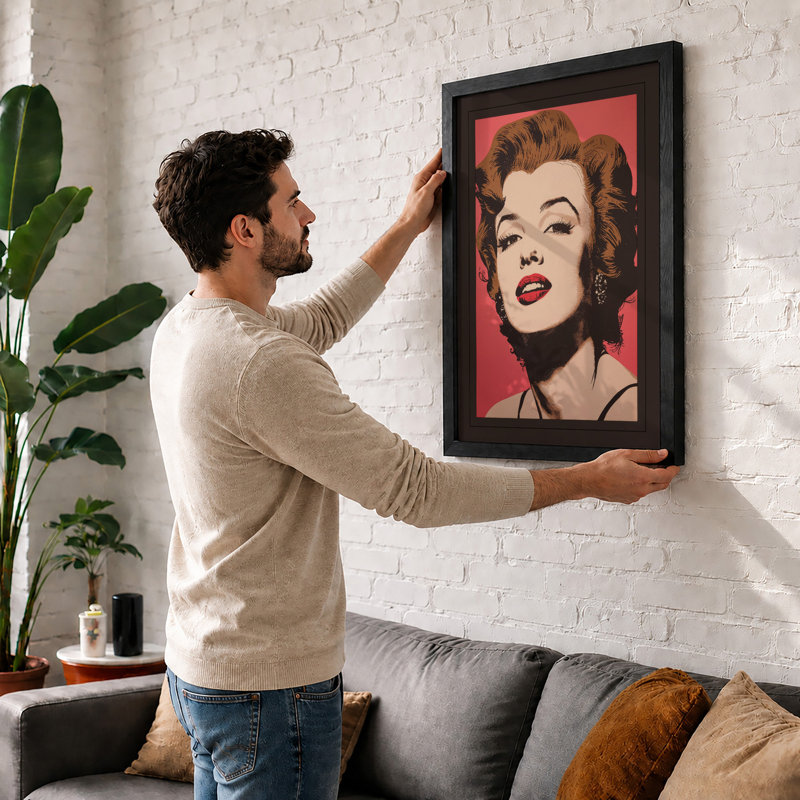 Iconic Beauty Pop Art - Framed Print, Walnut, A3 - 42.0 x 29.7 cm