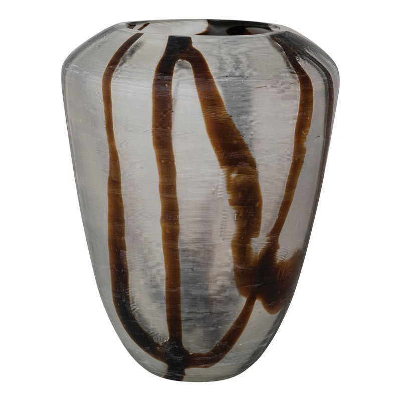 Vase d'art en verre avec dessin abstrait