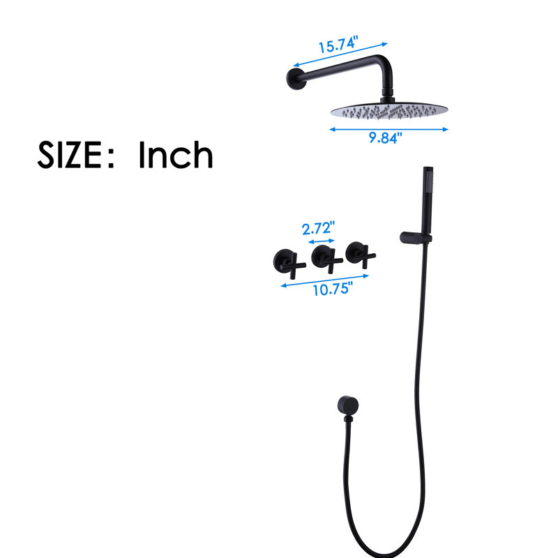 All-In-One Kit with Rough in-Valve, Matte Black