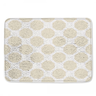 Beige Octagonal Pattern Bath Mat