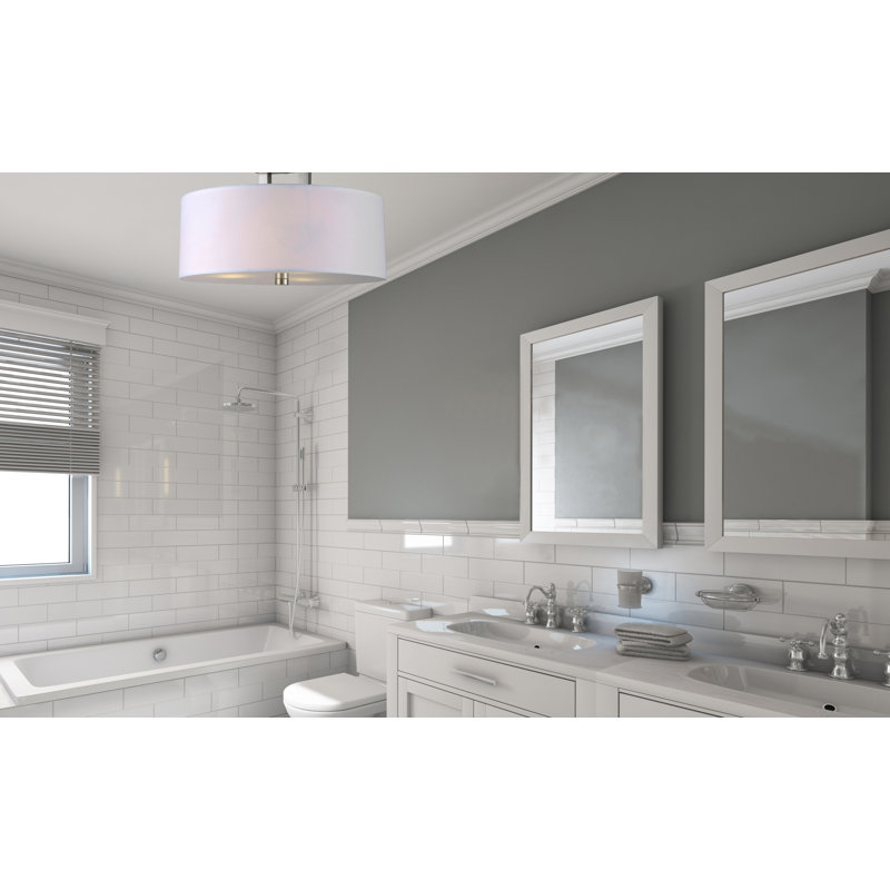 Resaca Polyester Semi Flush Mount, Brushed Nickel
