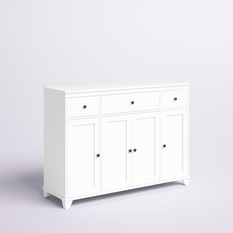 Buffet à 3 tiroirs 47,2 po Montevallo, Blanc