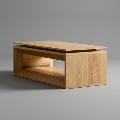 43.3 Inch Lift-Top Coffee Table with Adjustable Height, Hidden Storage Compartment, Smooth Hydraulic Lift Mechanism, Scratch-Resistant Surface, Sturdy Construction, Modern Minimalist Design for Living Room