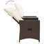 Canapé de jardin inclinable Vidaxl - brun-116119958-116119959