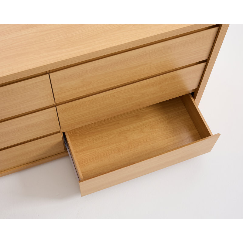 Commode 6 tiroirs Fere, Chêne miel