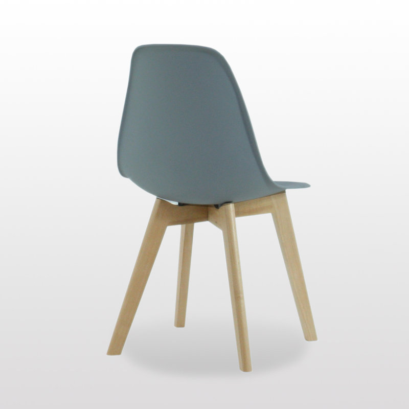 Evelin Plastic Dining Chairs with Solid Wooden Legs - Retro Side Chair for Dining Room Kitchen Living Room Office