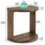 Table d'appoint en bois massif 23,6 po, table de bout en demi-lune avec tablette inférieure ouverte, table d'appoint étroite pour le salon et les petits espaces-1101456005-1313355936