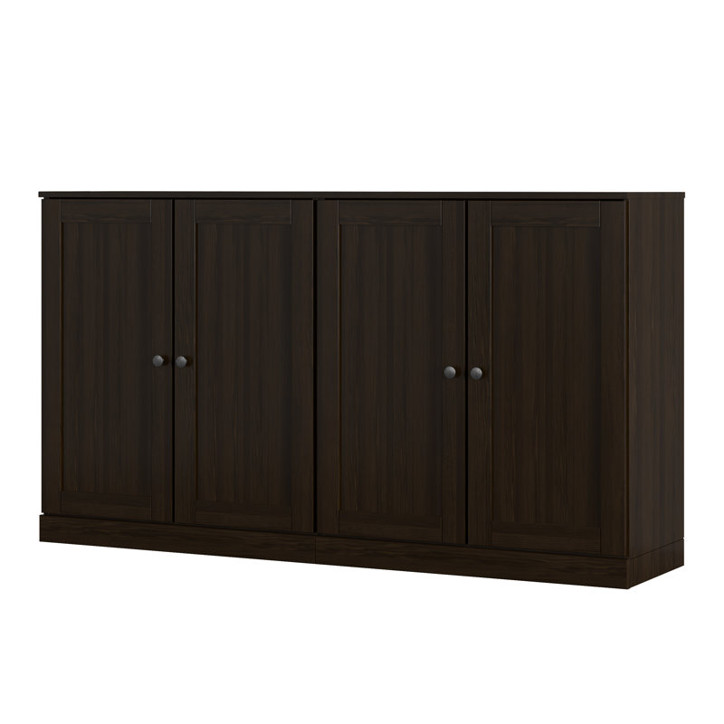 Buffet Palace Imports 100 % bois massif 64 po avec portes de style Shaker et étagères réglables, Espresso