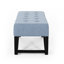 Élégant banc bleu à aspect de boutons, H 16,5 po x l 46,27 po x P 17,5 po, revêtement chic et profond