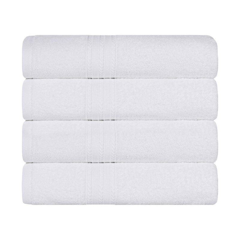 Ensemble de serviettes de bain écologiques en coton 100% Ringspun Hannu, Blanc