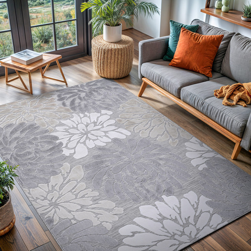 Floral Indoor/Outdoor Rug, Rectangle 10' x 14'