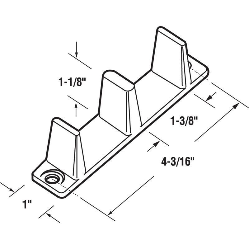 Guide de porte de placard en plastique pour portes épaisses de 1 3/8 po, brun (ensemble de 1), Brun