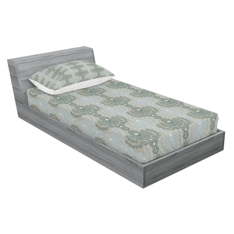 Microfiber Abstract Sheet Set, Twin XL Sheet Set with Fitted Sheet