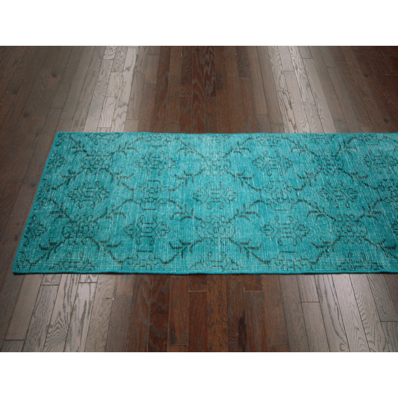 Tapis turquoise Kyre, Tapis de couloir 3 pi x 10 pi