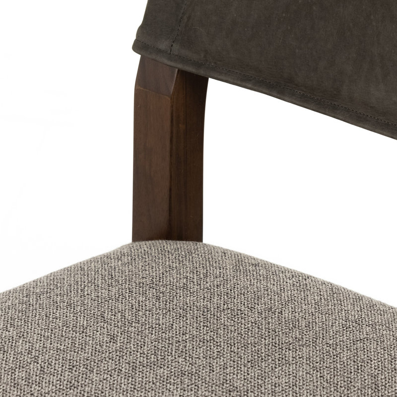 Ferris Stool, Antique Sable, Counter Stool (25.98" Seat Height), Tulsa Ink/Nubuck Charcoal Rayon/Viscose/Leather