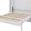 Grand lit escamotable rotatif avec unité murale cachée, double étagère latérale à 3 niveaux, bureau, supports de rangement supplémentaires, armoire de lit murale